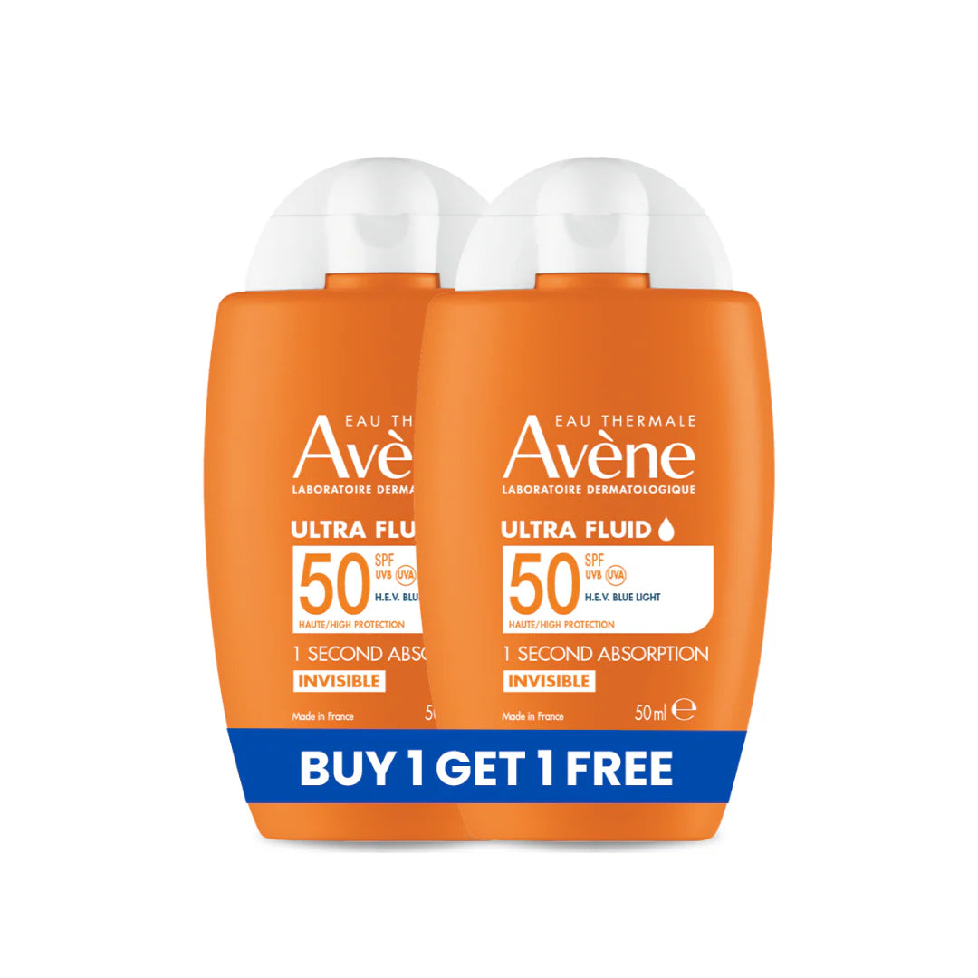 Buy 1 Get 1 FREE: Avène Ultra Fluid Invisible SPF50+ Sunscreen 50ml - Ultra Light