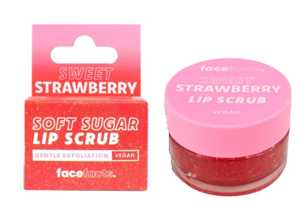 Face Facts Sweet Strawberry Soft Sugar Lip Scrub Gentle Exfoliation (10g)
