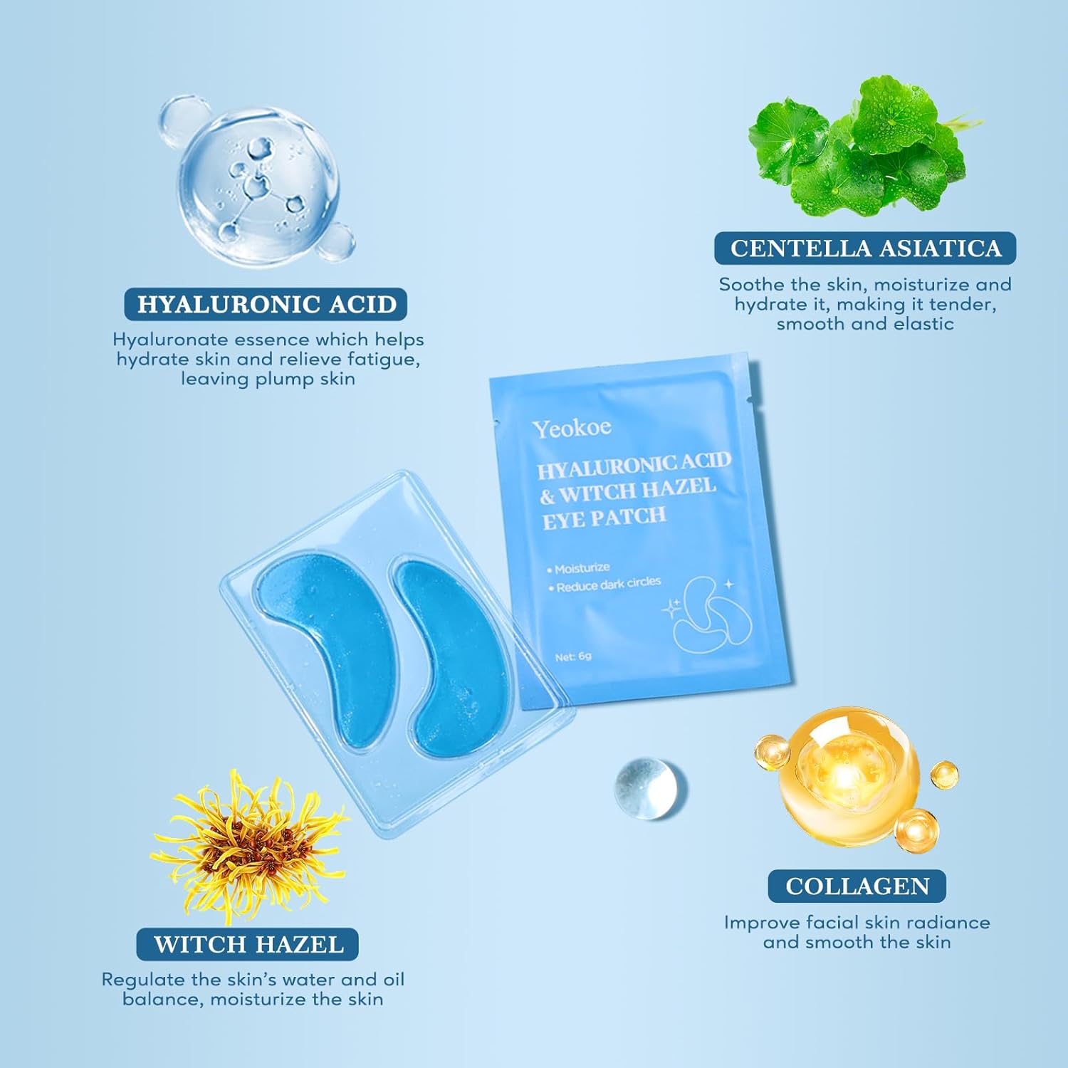 YEOKOE HYALURONIC ACID & WITCH HAZEL EYE PATCHES