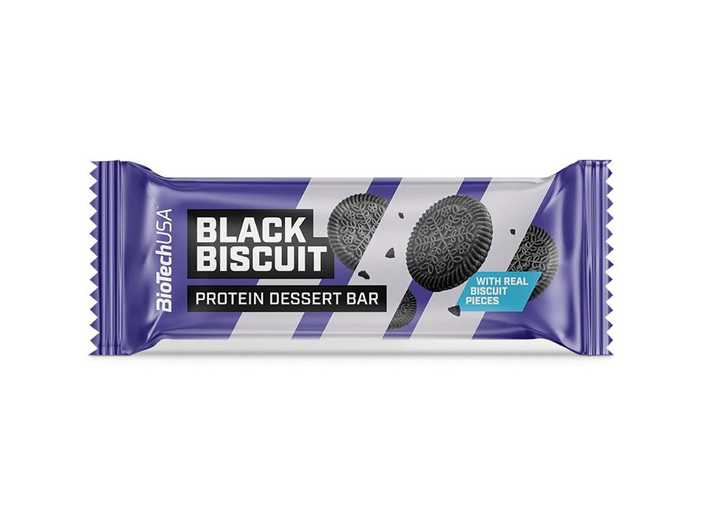 Biotech Black Biscuit Protein Dessert Bar With Real Biscuit Pieces