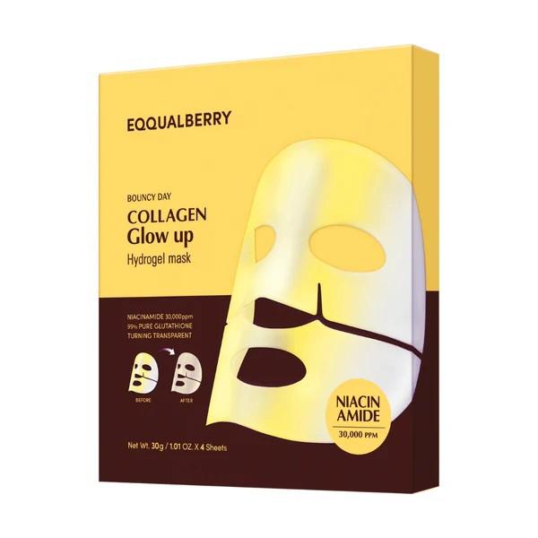 Eqqualberry Collagen Glow Up Hydrogel Mask - Pack Of 4 Masks