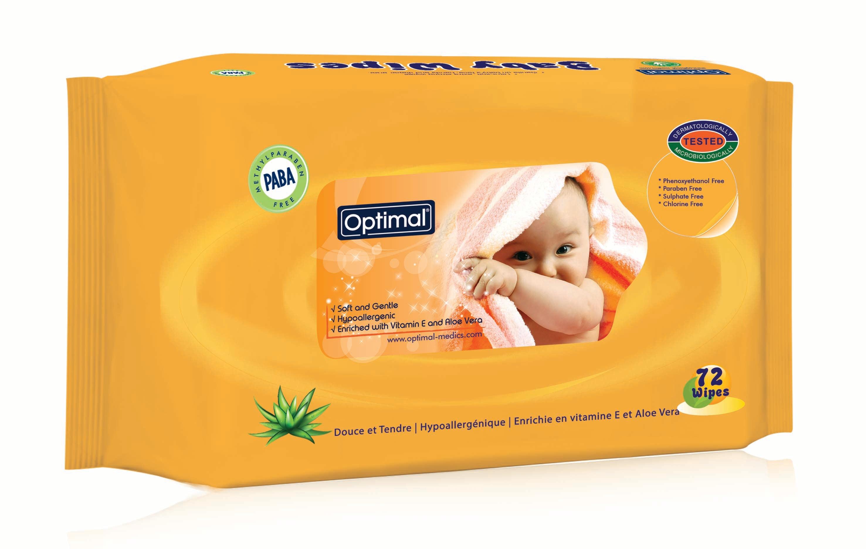 OPTIMAL BABY WIPES VITAMINE E AND ALOE VERA