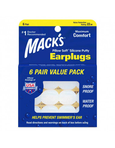 Mack's Earplugs (6 Pairs)