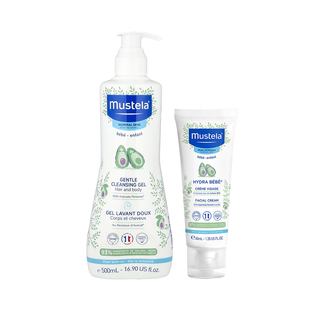 Mustela Cleansing Gel + Mustela Facial Cream Set
